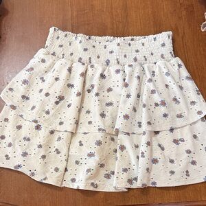 Society White Floral A-Line Skirt